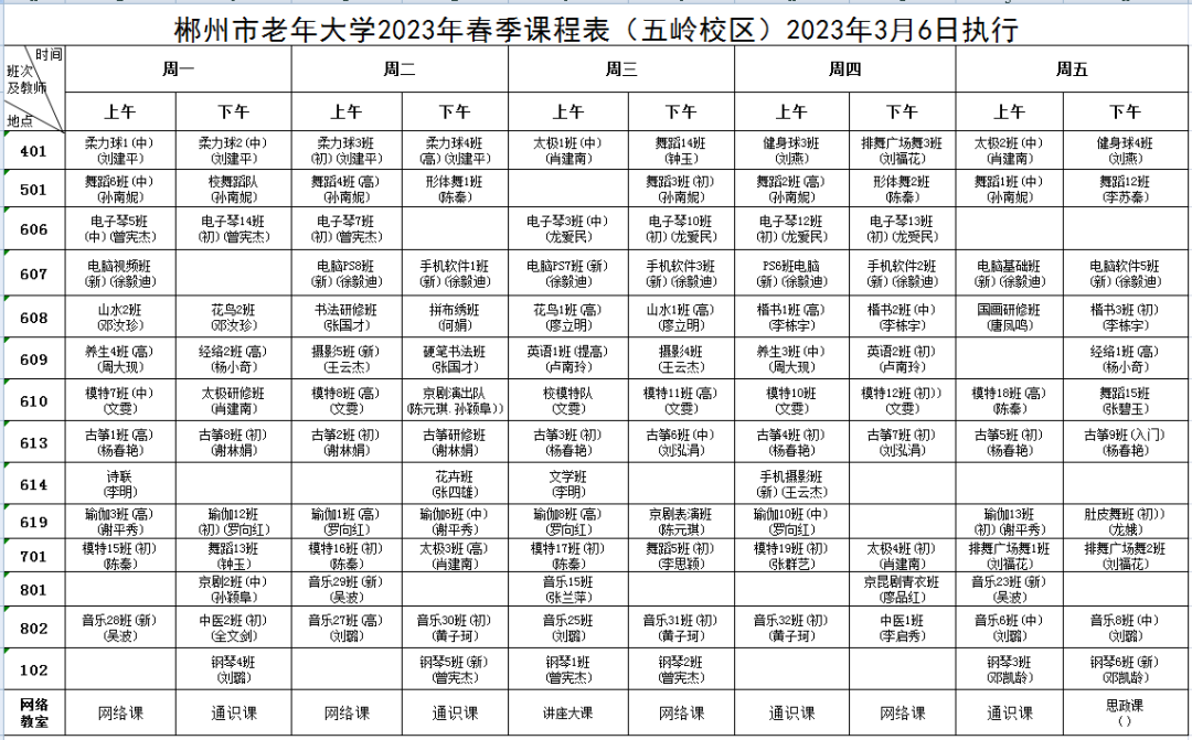 郴州市老年大学2023年度春季招生公告(图3)